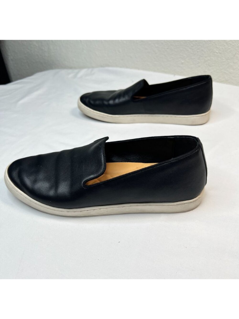 Birdies The Swift Slip-On Sneaker Smooth Black Leather Sneakers Casual 9 - Picture 8 of 14